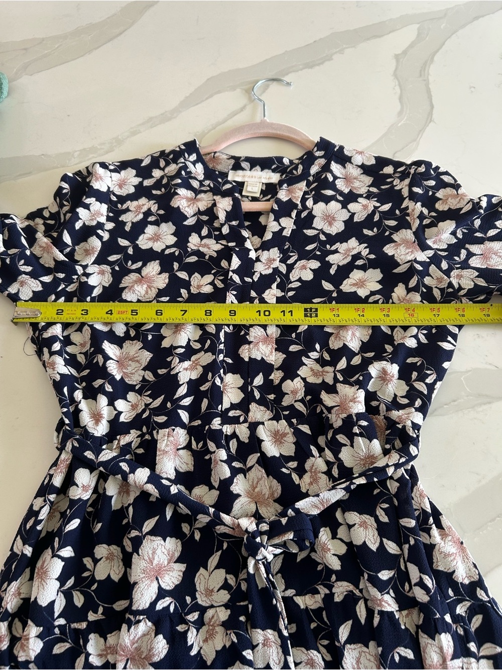 Monteau Navy Floral Tie-Waist Mini Dress - Picture 4 of 8